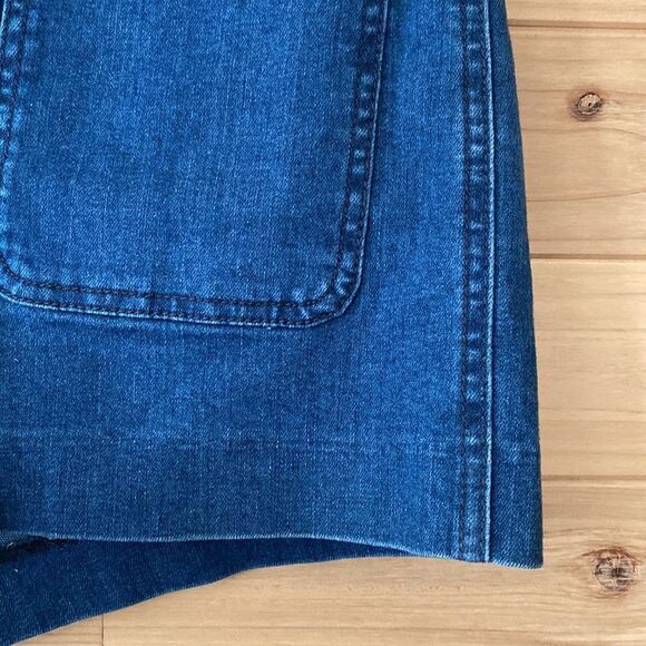 Design Lab Lord & Taylor Size 30 Cotton Blend Denim Lace Up Denim Shorts - Picture 4 of 9